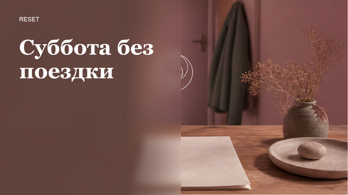 Домашний стол, бумажное расписание, кружка и куртка у двери, без чемодана